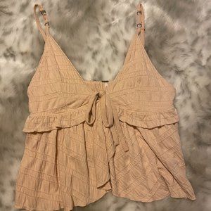 Free People Cream Ruffle Top - Used, Good Condition XS